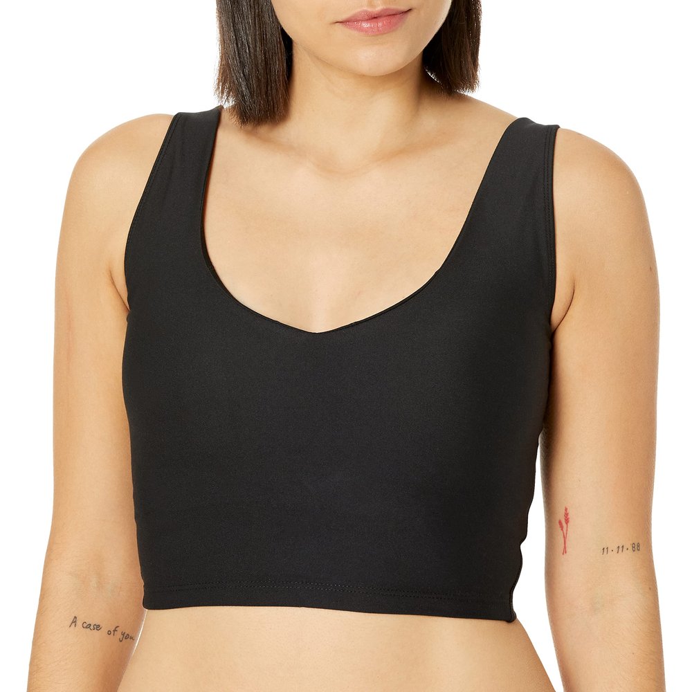 Sage Women's Sports Bra  Wirefree, Removable Pads, Yoga, Pilates, Running, Workouts, Cycling, Casual Wear, Black, Small
