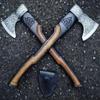Custom Handmade Carbon Steel Tomahawk Axe Viking Hunting Camping Axe 3627, Vantage Axe Battle W Beautiful Design of Wood Handle Leather Cover. view 1