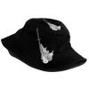 Flaming Samurai Sword Bucket Hats Outdoor Fisherman Cap Summer Travel Reversible Beach Sun Hat for Women Men Black view 3
