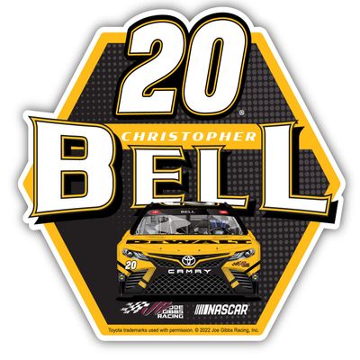 Nascar # 20 Christopher Bell 4-Inch Vinyl Decal Sticker