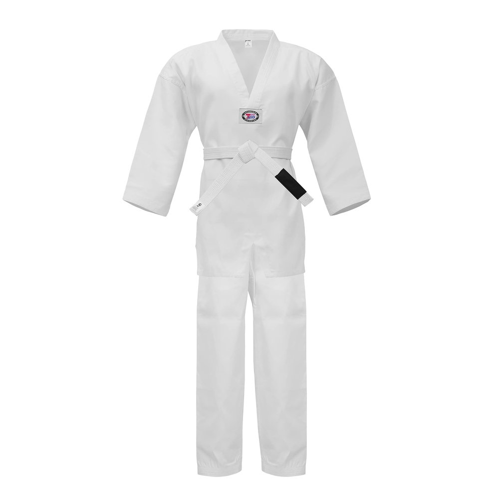 PFG Taekwondo Uniform - Kids Adults Unisex - (White Belt Included) (White, 00) (1040-1060-1155)