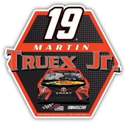 Nascar # 19 Martin Truex Jr. 2-Inch Vinyl Decal Stiker