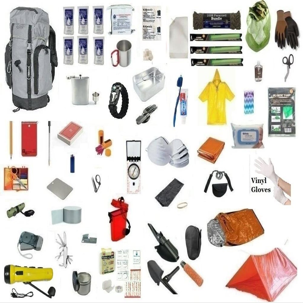 Survival General 72 Hour Bug Out Backpack Bag Pack Survival Emergency Disaster Kit Zombie 3 Day Supply Kit (Grey/Black)