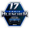 Nascar # 17 Chris Buescher 2-Inch Vinyl Decal Stiker view 1
