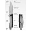 Kershaw Lithium Assisted Opening Pocket Knife, Futuristic Design, 3.25 inch Blade with Stainless Steel Handle, Reverse Tanto, Pocketclip,Silver view 3