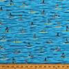 Cotton Paddleboards People Paddleboarding Beach Summer Water Sports Water Wave Blue Cotton Fabric Print by The Yard (D476.61) view 1