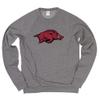 Arkansas Razorbacks Tri-Blend Crewneck Sweatshirt Vintage Icon Heather Grey, Small view 1