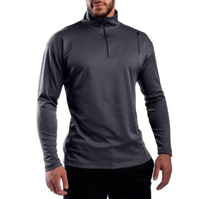 SCOTTeVEST Qzip Performance Pullover for Men - 3 Hidden Pockets - Moisture Wicking Quarter-Zip for Travel & More (Charcoal, 3X-Large)