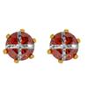 1 Set of Goldtone Red First Responder Stud Earrings with Gift Box view 2