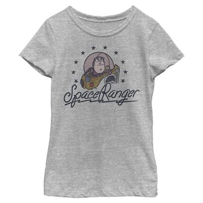 Disney Girl's Ranger_Stars T-Shirt, Athletic Heather, Medium