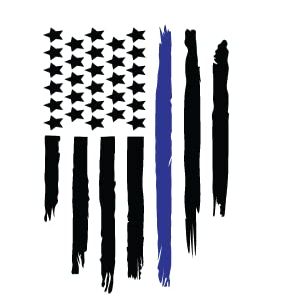 Blue Line American Flag|Great Gift Idea|Decal Sticker|2 Pack|5 Inch Stickers|S10132