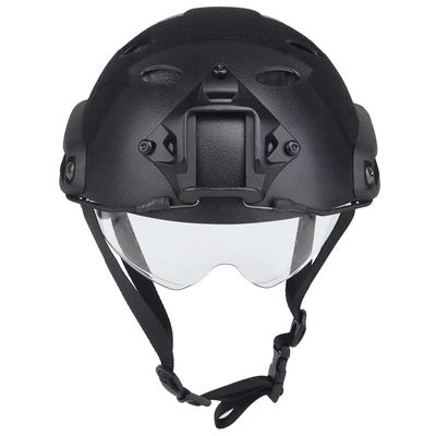 2022 Jungle Camouflage Fast Protective Helmet, PJ Type Tactical Multi-Function Fast Helmet with Sunshade Goggles Version