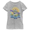 Girl's Toy Story Buzz Lightyear and Aliens T-Shirt - Athletic Heather - Medium view 1