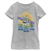 Girl's Toy Story Buzz Lightyear and Aliens T-Shirt - Athletic Heather - Medium view 2