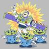 Girl's Toy Story Buzz Lightyear and Aliens T-Shirt - Athletic Heather - Medium view 3