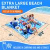 Everlasting Comfort Large Beach Blanket Waterproof & Sandproof - 128 x 108 /10.7ft x 9ft - Lightweight Picnic Mat, Camping Necessities for 10 People - Accessories for Outdoor Festivals - Blue view 2