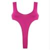 Linjinx Women's Mesh High Cut Backless Leotard Swimwear Monokini Bikinis Swimsuit One Piece Bodysuit Hot Pink One Size view 3