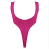 Linjinx Women's Mesh High Cut Backless Leotard Swimwear Monokini Bikinis Swimsuit One Piece Bodysuit Hot Pink One Size view 4