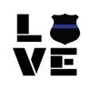 Love|Blue Line Police Badge|Great Gift Idea|Decal Sticker|2 Pack|5 Inch Stickers|S10101 view 1