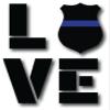 Love|Blue Line Police Badge|Great Gift Idea|Decal Sticker|2 Pack|5 Inch Stickers|S10101 view 2