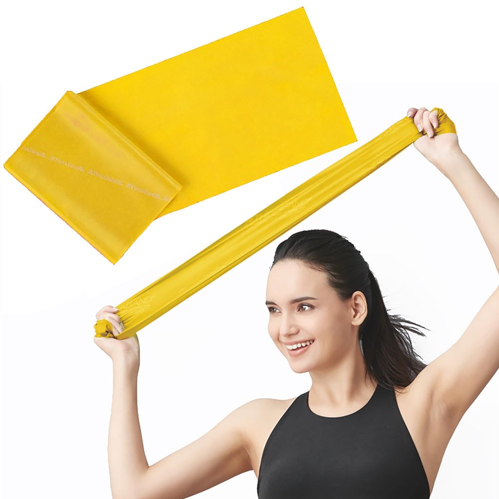 Cerabund Training Bands Training Tube Bands Yellow Yellow Length 1m Width 12.5cm Strength Level: -1 TBE-1 Strength Manual Rubber Heavy Duty Beginners Ballet Baseball Inner Muscle Training Muscle