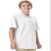 Classroom School Uniforms Unisex Polo T-Shirts with Moisture Wicking & Ribbed Collar CR860X, L, SS White view 3