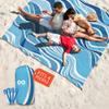 Everlasting Comfort Large Beach Blanket Waterproof & Sandproof - 80" x 80"/ 6.7ft x 6.7ft - Lightweight Picnic Mat, Camping Necessities for 4 People - Accessories for Outdoor Festivals - Blue view 1