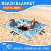 Everlasting Comfort Large Beach Blanket Waterproof & Sandproof - 80" x 80"/ 6.7ft x 6.7ft - Lightweight Picnic Mat, Camping Necessities for 4 People - Accessories for Outdoor Festivals - Blue view 2