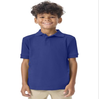 Classroom Polo Shirt Boys and Girls, Short Sleeve Collared T-Shirts CR891X, XL, SS Royal