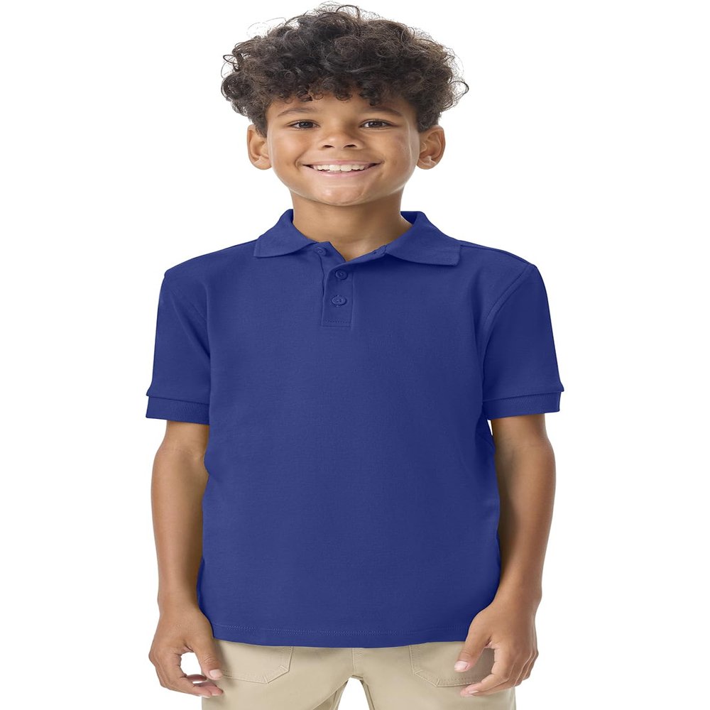 Classroom Polo Shirt Boys and Girls, Short Sleeve Collared T-Shirts CR891X, XL, SS Royal