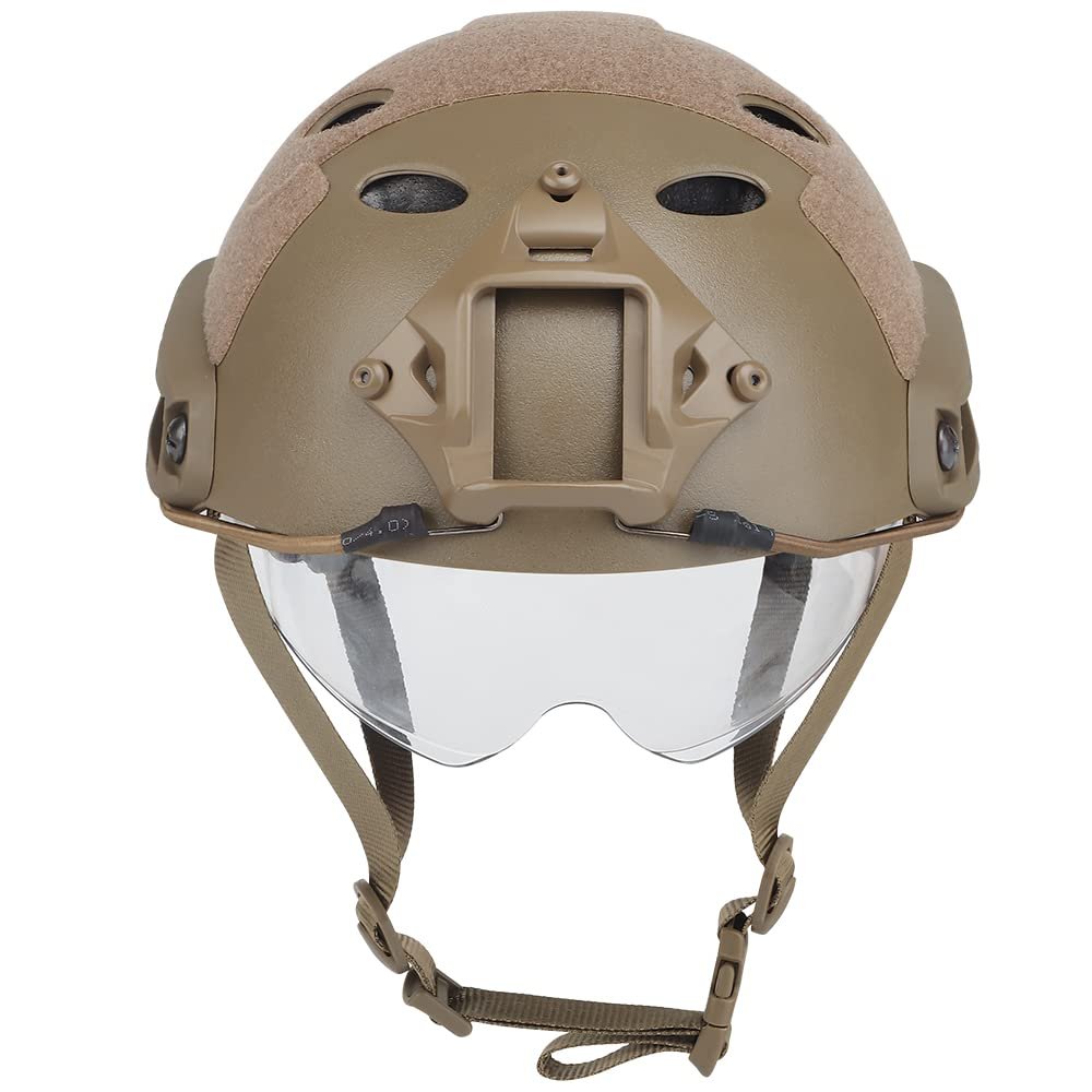 2022 Jungle Camouflage Fast Protective Helmet, PJ Type Tactical Multi-Function Fast Helmet with Sunshade Goggles Version