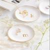 COLLECTIVE HOME - Ceramic Jewelry Tray, Decorative Trinket Dish for Rings Earrings Necklaces Bracelet Watch Keys, Birthday Mother's Day Christmas Gift for Women, 4.75", White Surface (J) view 4