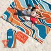 Everlasting Comfort Large Beach Blanket Waterproof & Sandproof - 128 x 108 /10.7ft x 9ft - Lightweight Picnic Mat, Camping Necessities for 10 People - Accessories for Outdoor Festivals - Orange view 1