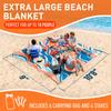 Everlasting Comfort Large Beach Blanket Waterproof & Sandproof - 128 x 108 /10.7ft x 9ft - Lightweight Picnic Mat, Camping Necessities for 10 People - Accessories for Outdoor Festivals - Orange view 2