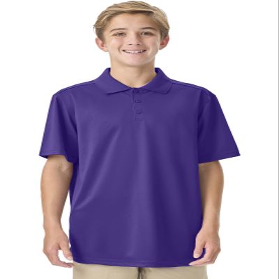 Classroom School Uniforms Unisex Polo T-Shirts with Moisture Wicking & Ribbed Collar CR860X, L, Dark Purple