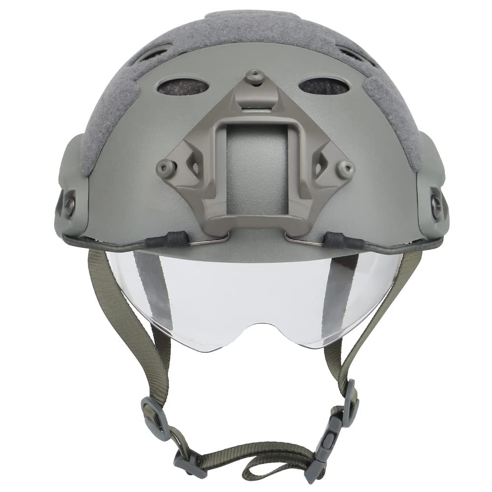 2022 Jungle Camouflage Fast Protective Helmet, PJ Type Tactical Multi-Function Fast Helmet with Sunshade Goggles Version