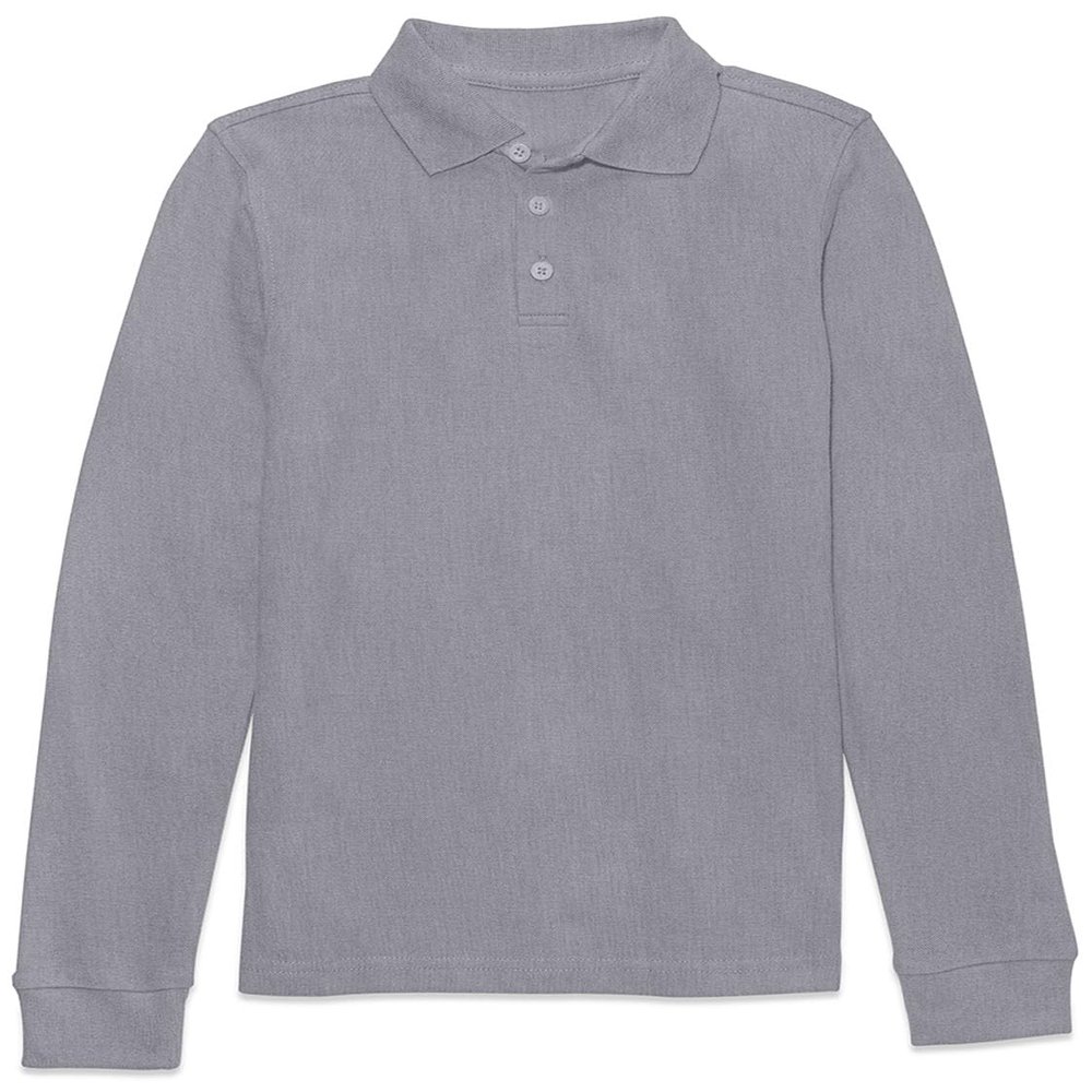 Classroom Uniforms Long Sleeve Pique Polo T-Shirt for Men and Women CR835X, XL, Heather Gray