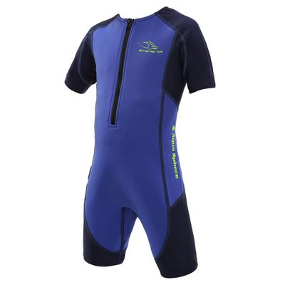 Aqua Sphere Aquasphere Stingray Short Sleeve Kids Wetsuit - Keeps Kids Warm & 100% Neoprene UV Protection - Freedom of Movement in & Out of Water | Unisex Children, Size 2, Royal Blue/Navy Blue
