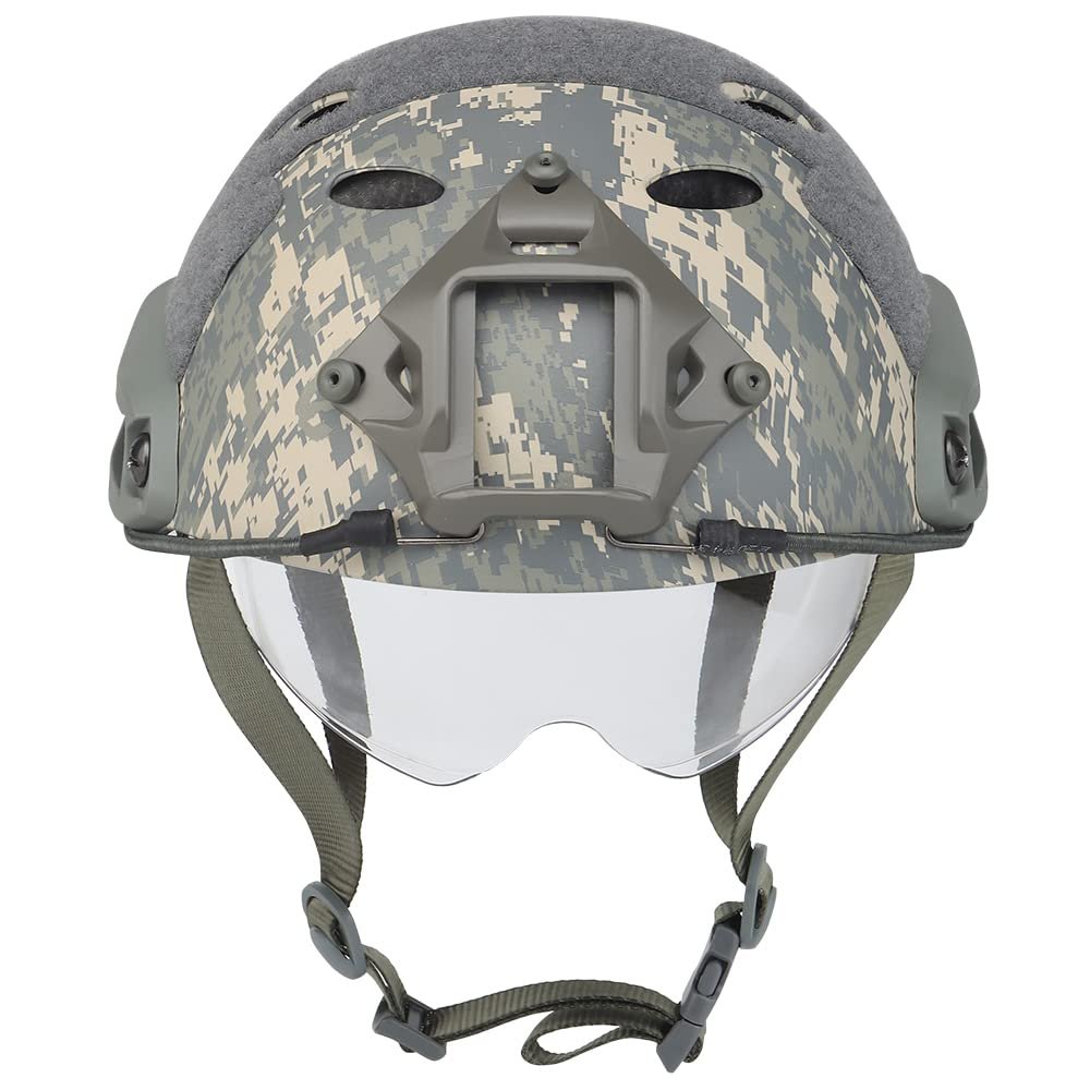 2022 Jungle Camouflage Fast Protective Helmet, PJ Type Tactical Multi-Function Fast Helmet with Sunshade Goggles Version