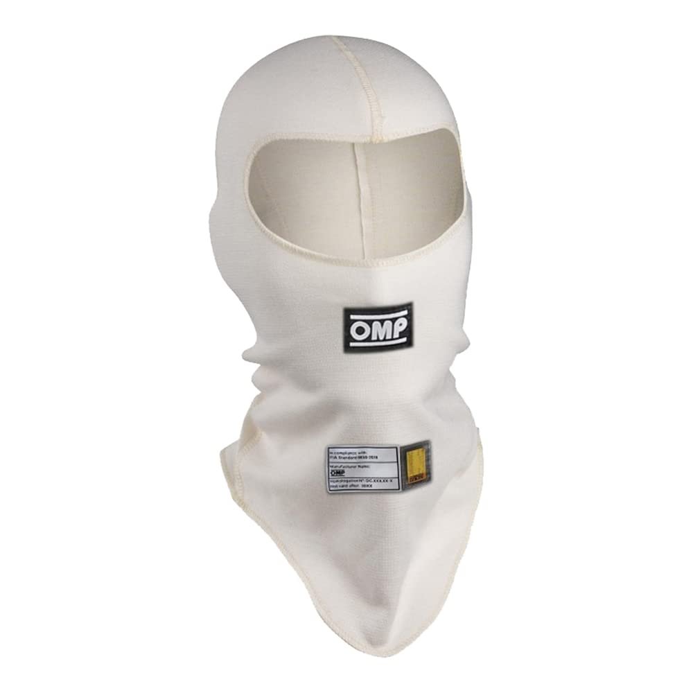 OMP First - FIA Approved Racing Balaclava, White, Size XS-S