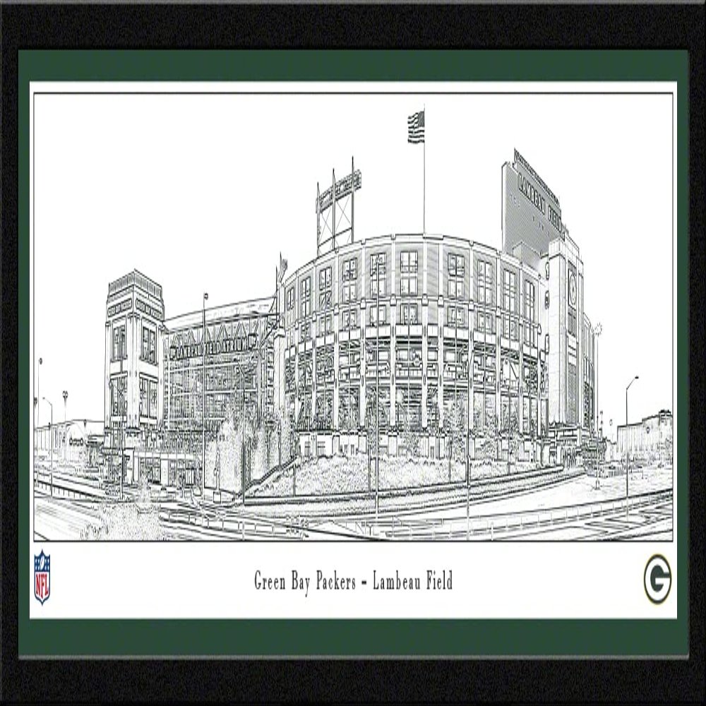Lambeau Field, Home of the Green Bay Packers - 42x15.5-inch Single Mat, Select Framed Picture by Blakeway Panoramas