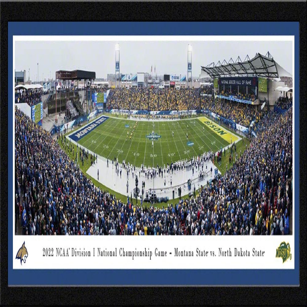 2022 FCS Championship Game - Montana State vs North Dakota State - 42x15.5-inch Single Mat, Select Framed Picture by Blakeway Panoramas