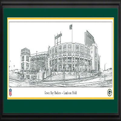 Lambeau Field, Home of the Green Bay Packers - 44x18-inch Double Mat, Deluxe Framed Picture by Blakeway Panoramas