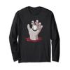 Baseball Player Bloody Hand Cool Halloween Costume Design Long Sleeve T-Shirt view 1