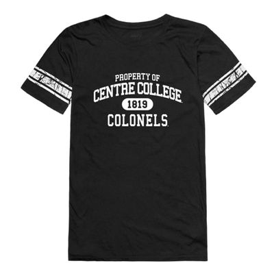 W Republic Centre College Colonels Womens Property Football Tee T-Shirt - Black, Medium