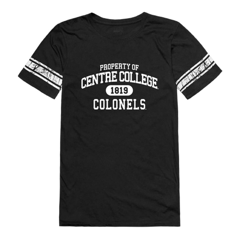 W Republic Centre College Colonels Womens Property Football Tee T-Shirt - Black, Medium