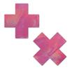 PASTEASE X Pasties - Holographic Bubblegum Pink X Nipple Covers for Festivals, Raves, & Lingerie | Halloween Accessory | Latex Free & Made in USA (Holographic Bubblegum Pink X) view 1