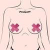 PASTEASE X Pasties - Holographic Bubblegum Pink X Nipple Covers for Festivals, Raves, & Lingerie | Halloween Accessory | Latex Free & Made in USA (Holographic Bubblegum Pink X) view 3