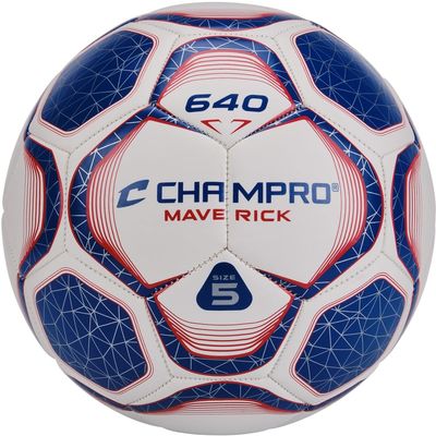 Champro Maverick Soccer Ball, Size 4, Red, White, Blue