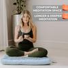 Florensi Yoga & Meditation Bundle | Pale Blue Zabuton Meditation Mat & Yoga Wheel 3 Pack view 2